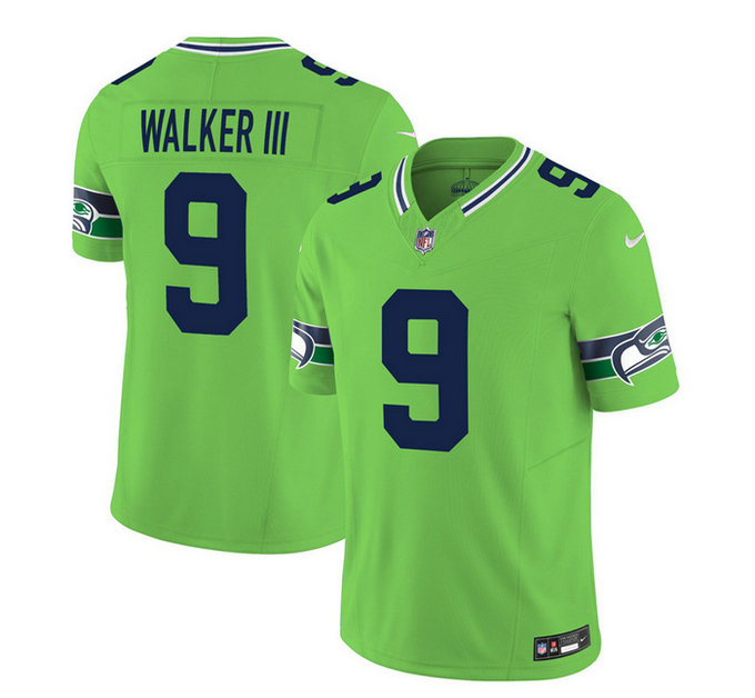 Men's Seattle Seahawks #9 Kenneth Walker III 2023 F.U.S.E. Green Limited Stitched Football Jersey