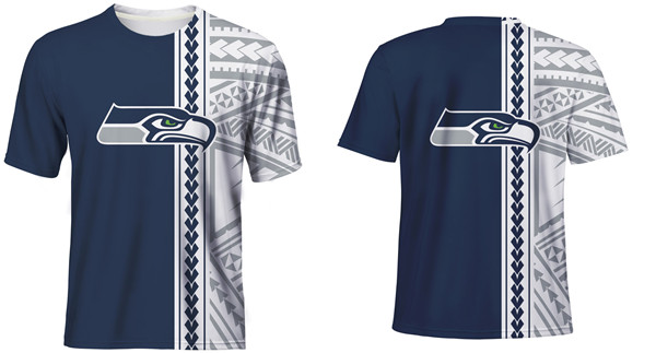 Men's Seattle Seahawks Navy-White T-Shirt