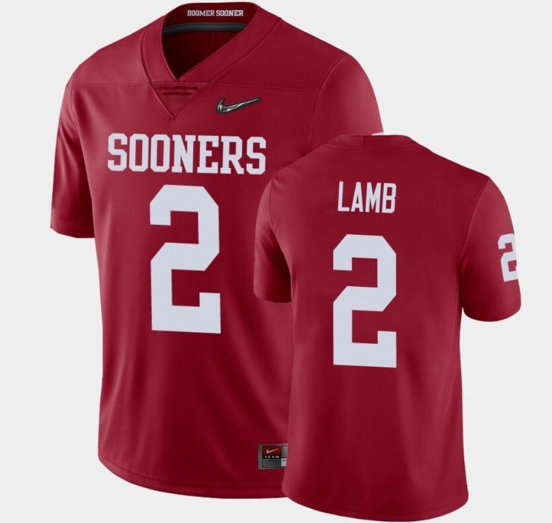 Men's Sooners #2 Lamb Red Limited Stitched College Jersey
