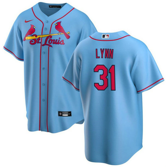 Men's St. Louis Cardinals #31 Lance Lynn Blue Cool Base Stitched Baseball Jersey