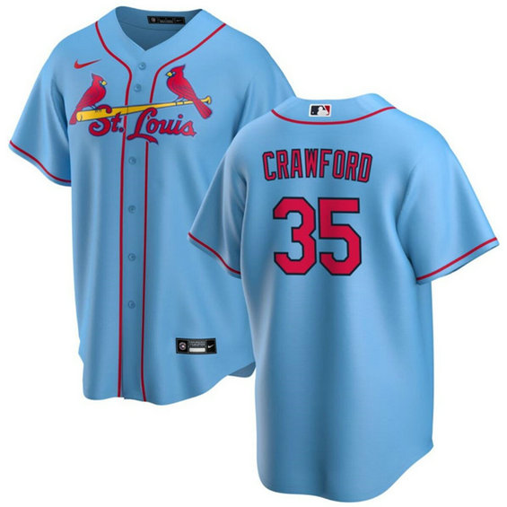 Men's St. Louis Cardinals #35 Brandon Crawford Blue Cool Base Stitched Baseball Jersey