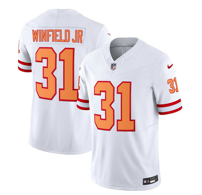 Men's Tampa Bay Buccaneers #31 Antoine Winfield Jr. 2023 F.U.S.E. White Throwback Limited Stitched Jersey