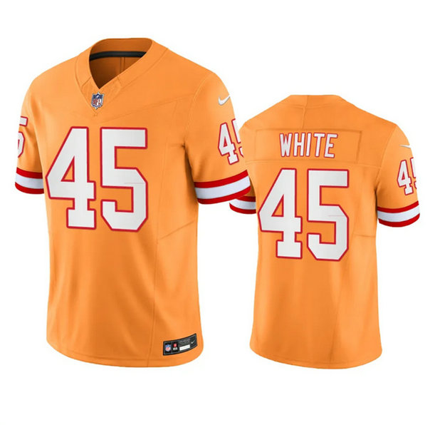Men's Tampa Bay Buccaneers #45 Devin White Orange Throwback Limited Stitched Jersey