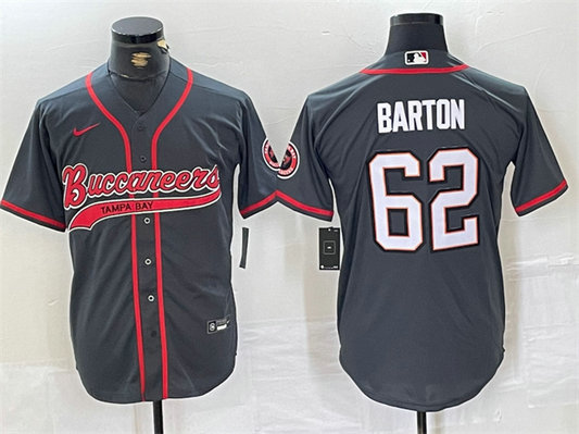 Men's Tampa Bay Buccaneers #62 Graham Barton Grey Cool Base Stitched Baseball JerseyS