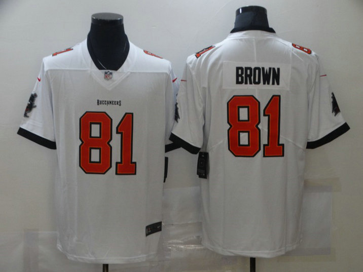 Men's Tampa Bay Buccaneers #81 Antonio Brown White 2020 NEW Vapor Untouchable Stitched NFL Nike Limited Jersey