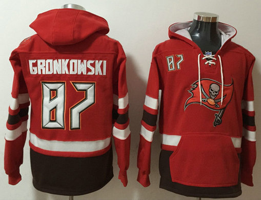 Men's Tampa Bay Buccaneers #87 Rob Gronkowski Red Ageless Must-Have Lace-Up Pullover Hoodie