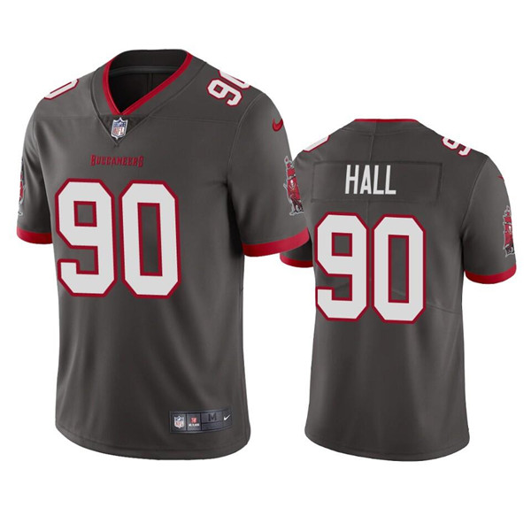 Men's Tampa Bay Buccaneers #90 Logan Hall Grey Vapor Untouchable Limited Stitched Jersey