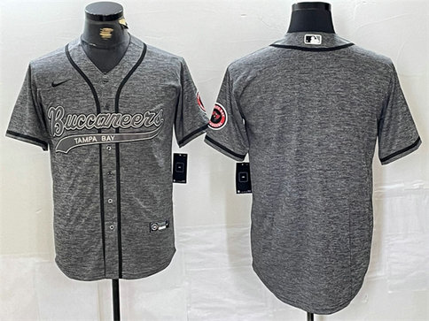 Men's Tampa Bay Buccaneers Blank Grey Cool Base Stitched Baseball JerseyS