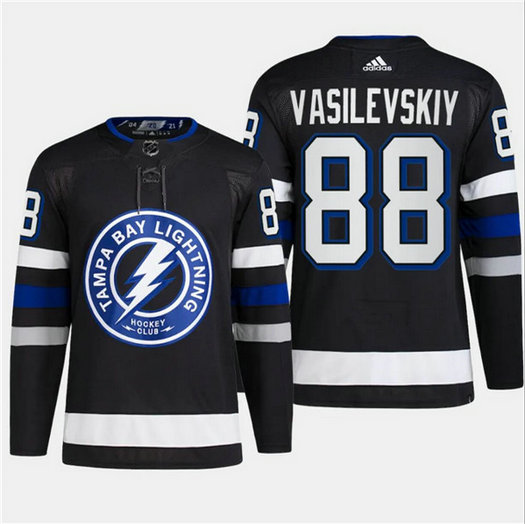 Men's Tampa Bay Lightning #88 Andrei Vasilevskiy Black 2024 Stadium Series Stitched Jersey