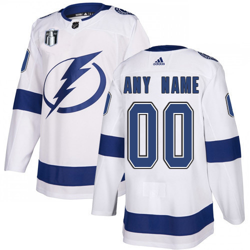 Men's Tampa Bay Lightning Active Player Custom 2022 White Stanley Cup Final Patch Stitched Jersey