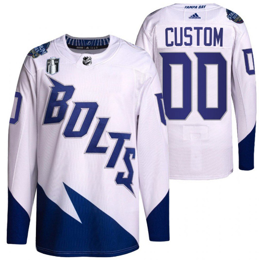 Men's Tampa Bay Lightning Active Player Custom 2022 White Stanley Cup Final Patch Stitched Jerseys