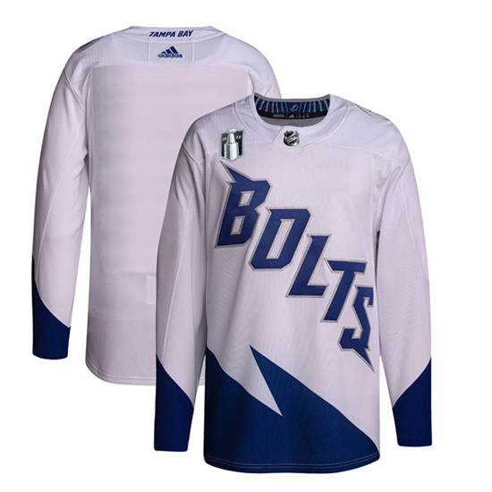 Men's Tampa Bay Lightning Blank 2022 White Stanley Cup Final Patch Stitched Jersey