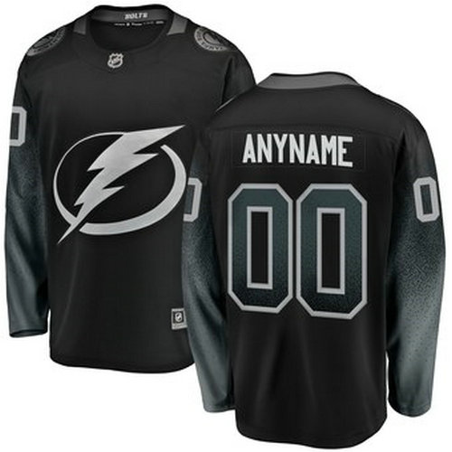 Men's Tampa Bay Lightning Fanatics Branded Black Alternate Breakaway Custom Jersey