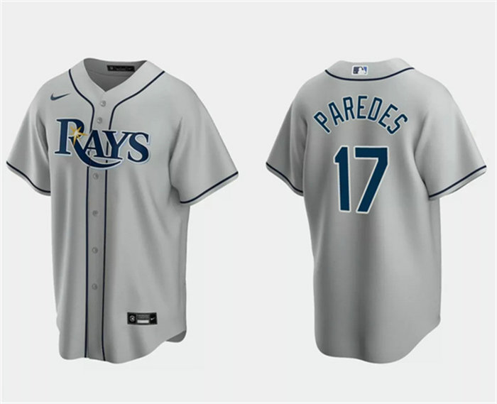 Men's Tampa Bay Rays #17 Isaac Paredes Gray Cool Base Stitched Baseball Jersey