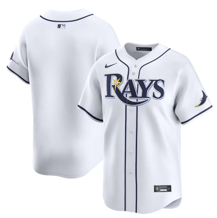 Men's Tampa Bay Rays Blank White Home Limited Stitched Baseball Jersey