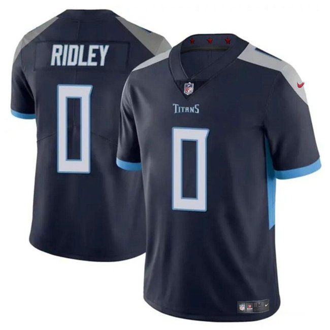 Men's Tennessee Titans #0 Calvin Ridley Navy Vapor Limited Stitched Football Jersey