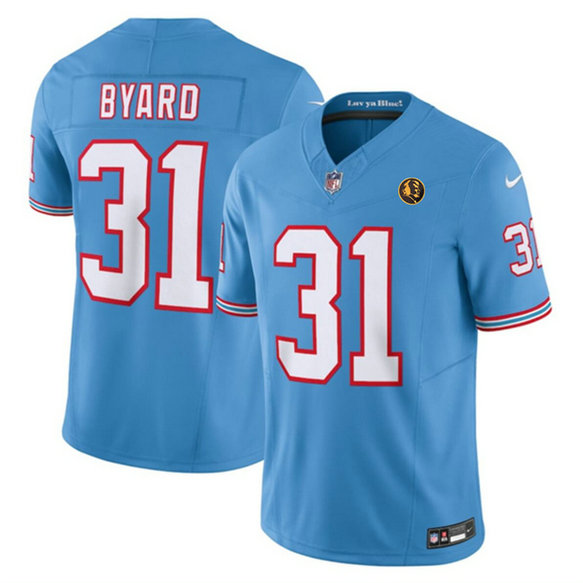 Men's Tennessee Titans #31 Kevin Byard Blue 2023 F.U.S.E. Throwback With John Madden Patch Vapor Limited Stitched Football Jersey
