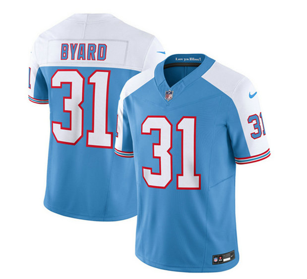 Men's Tennessee Titans #31 Kevin Byard Blue White 2023 F.U.S.E. Vapor Limited Throwback Stitched Football Jersey