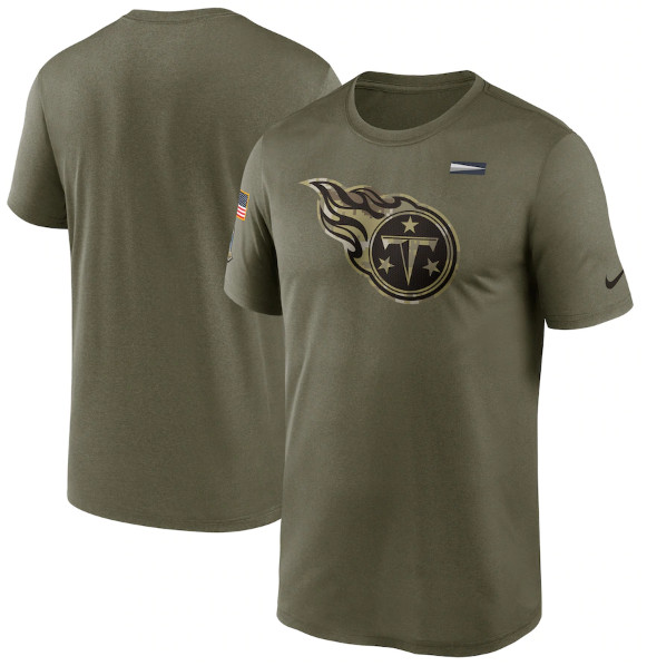 Men's Tennessee Titans 2021 Olive Salute To Service Legend Performance T-Shirt
