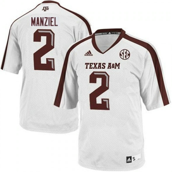 Men's Texas A&M Aggies Custom White Stitched Football Jersey