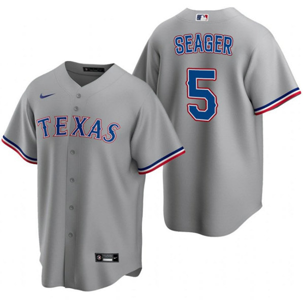 Men's Texas Rangers #5 Corey Seager Grey Cool Base Stitched Baseball Jersey