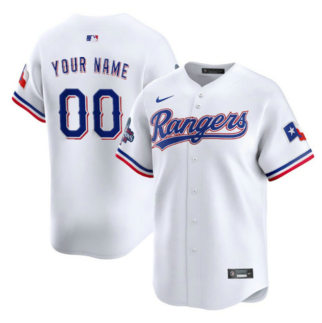 Men's Texas Rangers Active Player Custom White 2023 World Series Stitched Baseball Jersey