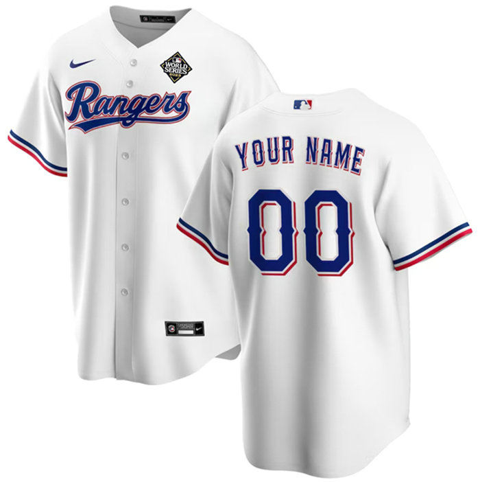 Men's Texas Rangers Active Player Custom White 2023 World Series Stitched Baseball Jersey1