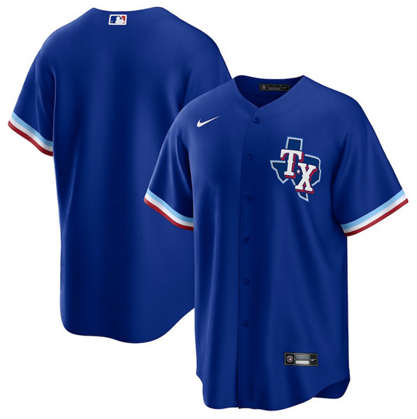 Men's Texas Rangers Blank Royal Stitched Baseball Jersey