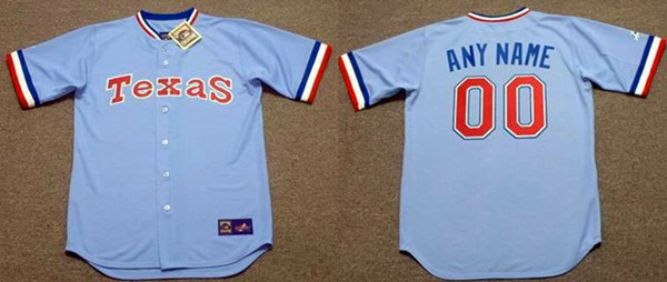Men's Texas Rangers Customized Light Blue Stitched Jersey