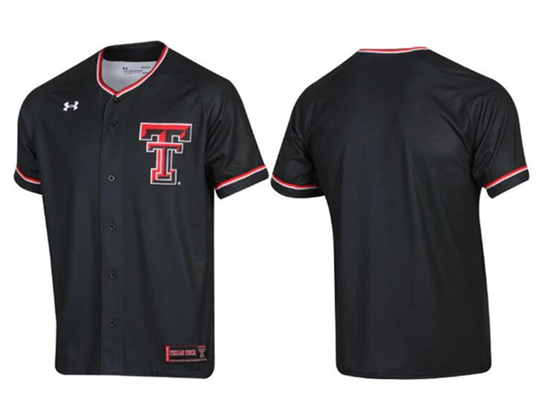 Men's Texas Tech Red Raiders Black Stitched Baseball Jersey