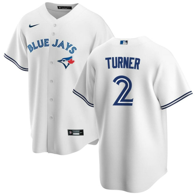 Men's Toronto Blue Jays #2 Justin Turner White Cool Base Stitched Jersey