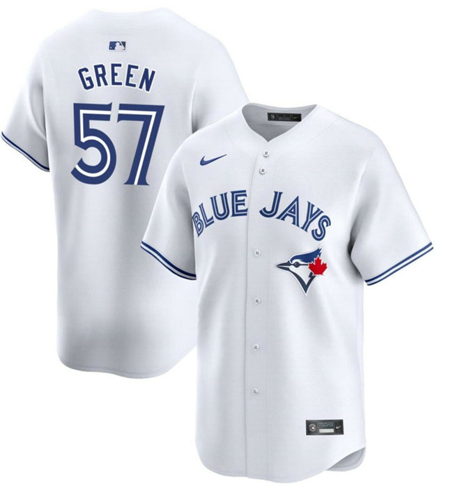 Men's Toronto Blue Jays #57 Chad Green White Cool Base Stitched Jersey