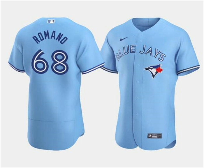Men's Toronto Blue Jays #68 Jordan Romano Blue Flex Base Stitched Baseball Jersey