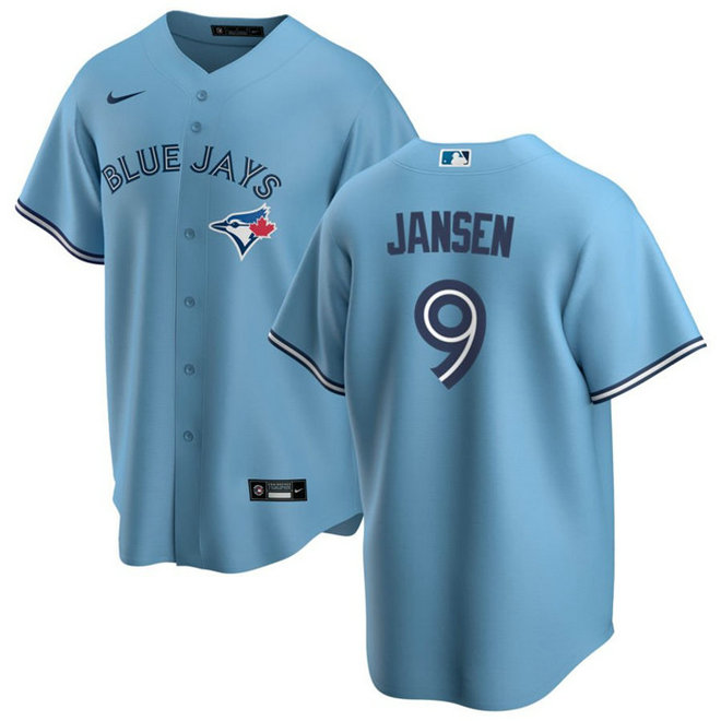 Men's Toronto Blue Jays #9 Danny Jansen Light Blue Cool Base Stitched Jersey