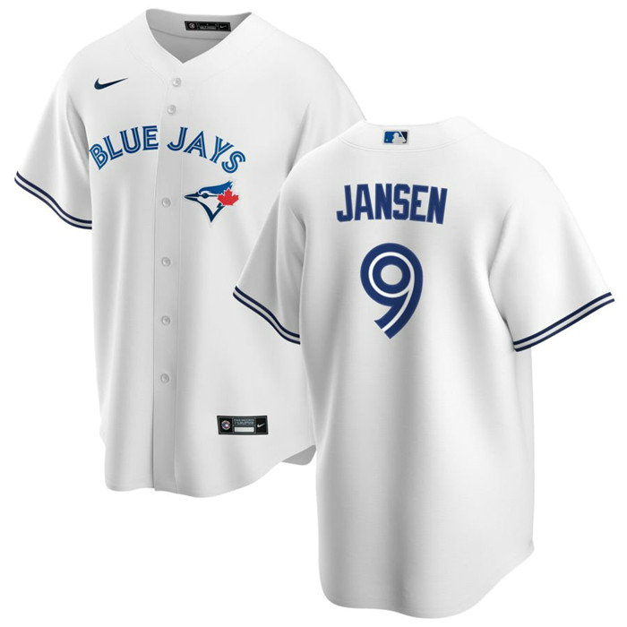 Men's Toronto Blue Jays #9 Danny Jansen White Cool Base Stitched Jersey