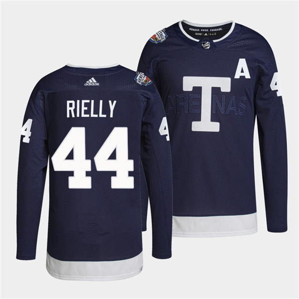Men's Toronto Maple Leafs #44 Morgan Rielly 2022 Heritage Classic Navy Stitched Jersey