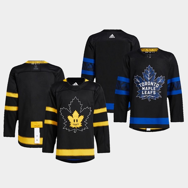 Men's Toronto Maple Leafs Black Blank Alternate Premier Breakaway Reversible Stitched Jersey