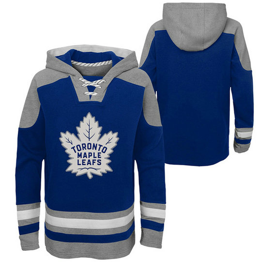 Men's Toronto Maple Leafs Blank Blue Ageless Must-Have Lace-Up Pullover Hoodie