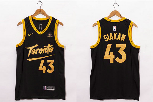 Men's Toronto Raptors #43 Pascal Siakam Black 2021 Nike City Edition Swingman Jersey With The Sponsor Logo