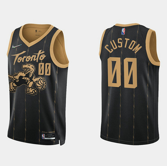 Men's Toronto Raptors Active Player Custom 2021 22 City Edition Black 75th Anniversary Swingman Stitched Basketball Jersey