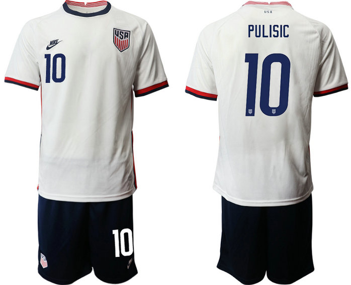 Men's USA #10 Pulisic Home Jersey