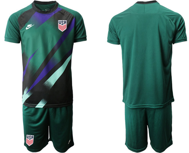 Men's USA Blank Dark green goalkeeper Jersey