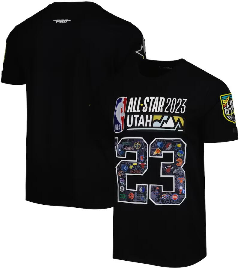 Men's Unisex Pro Standard Black 2023 NBA All-Star Game Chenille T-Shirt