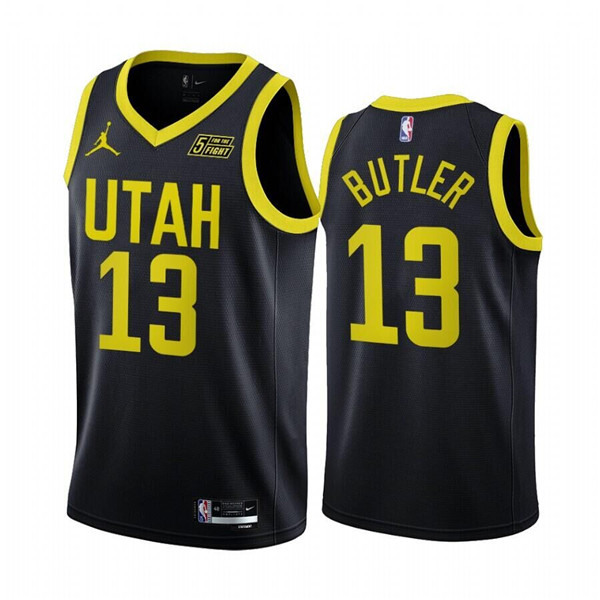 Men's Utah Jazz #13 Jared Butler 2022 23 Black Statement Edition Stitched Basketball Jersey