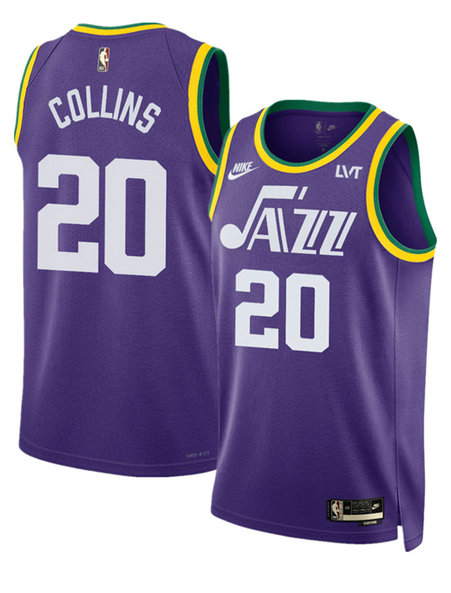 Men's Utah Jazz #20 John Collins Purple 2023 Classic Edition Stitched Basketball Jersey