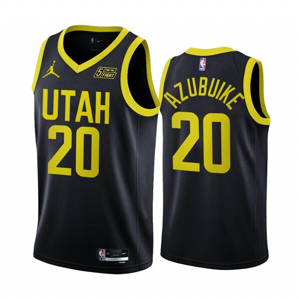 Men's Utah Jazz #20 Udoka Azubuike 2022 23 Black Statement Edition Stitched Basketball Jersey
