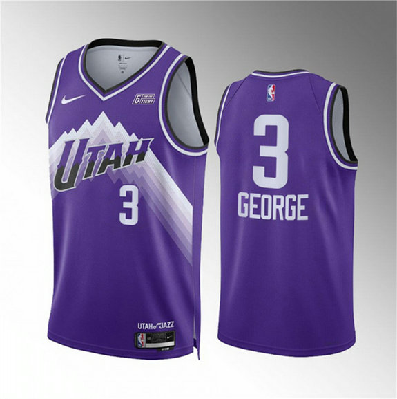 Men's Utah Jazz #3 Keyonte George Purple 2023 24 City Edition Stitched Basketball Jersey