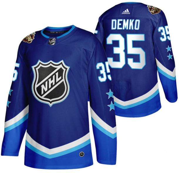 Men's Vancouver Canucks #35 Thatcher Demko 2022 All-Star Blue Stitched Jersey