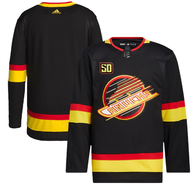 Men's Vancouver Canucks Blank 50th Anniversary Black Stitched Jersey
