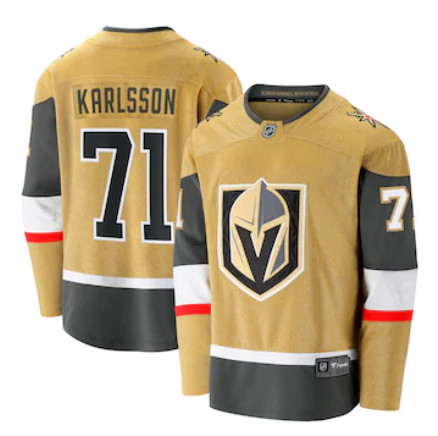 Men's Vegas Golden Knights #70 William Karlsson Fanatics Branded Gold 2020-21 Alternate Premier Breakaway Player Jersey